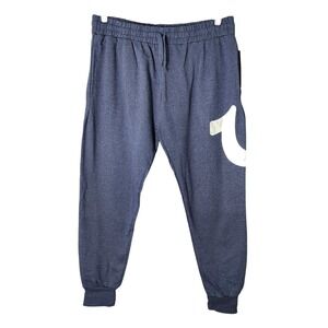 True Religion‎ Men Sweatpants L Joggers Blue Horseshoe Logo Lounge Urban Street